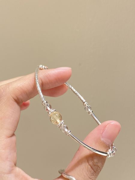 黃水晶銀花管 