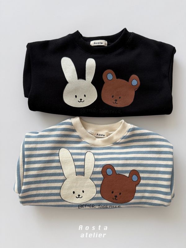 兔兔熊熊休閒衛衣｜2COLORS 