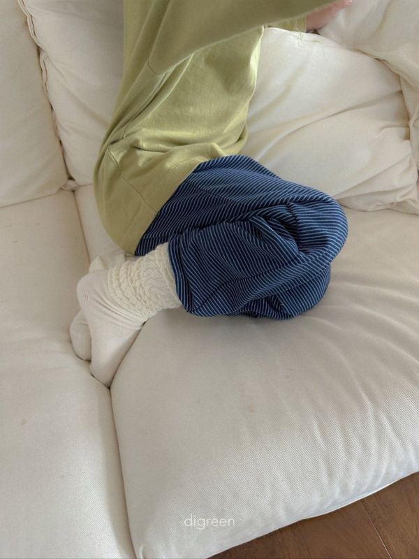 細條紋縮口棉褲｜2COLORS 