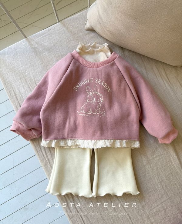 兔子蕾絲衛衣｜2COLORS 