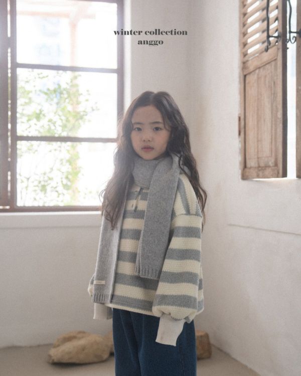 寬條紋編織上衣｜2COLORS 