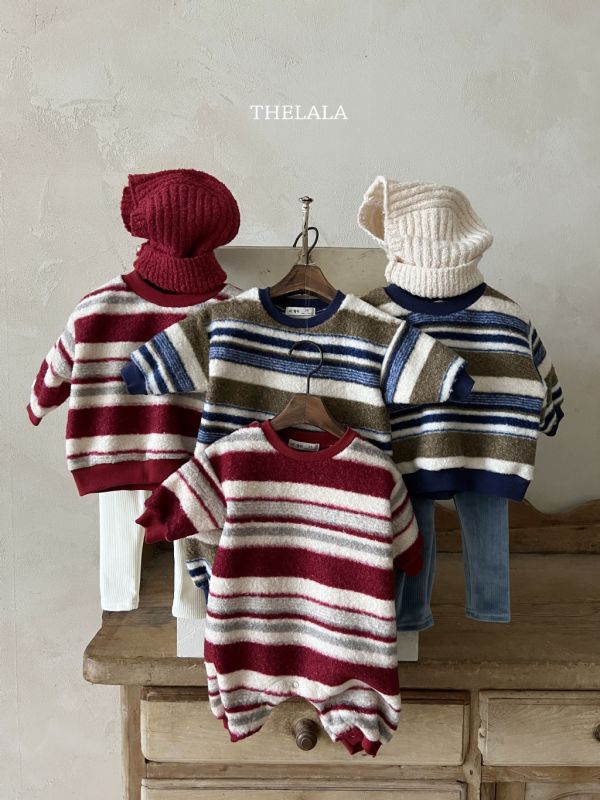 粗線線條拼色衛衣｜2COLORS 