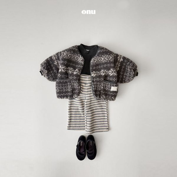 條紋直筒刷毛褲｜2COLORS 