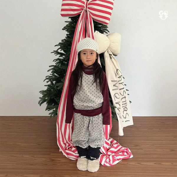 復古波點套裝(背心+褲子)｜3COLORS 