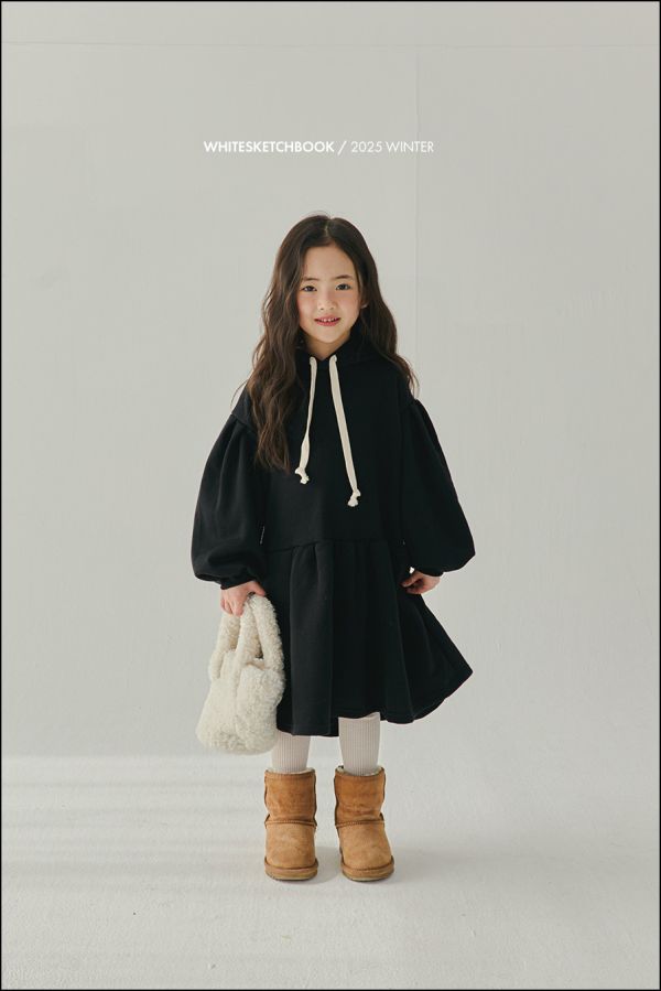 加絨休閒連帽洋裝｜2COLORS 