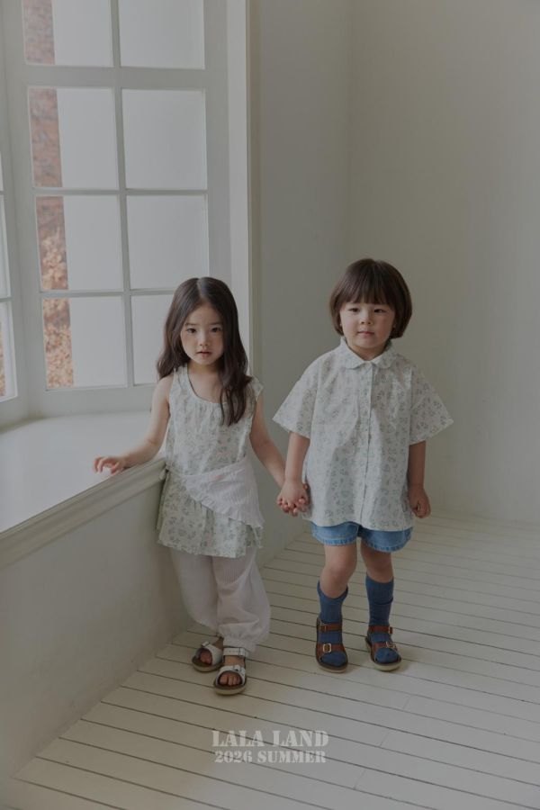 LALALAND｜碎花格子連衣裙 