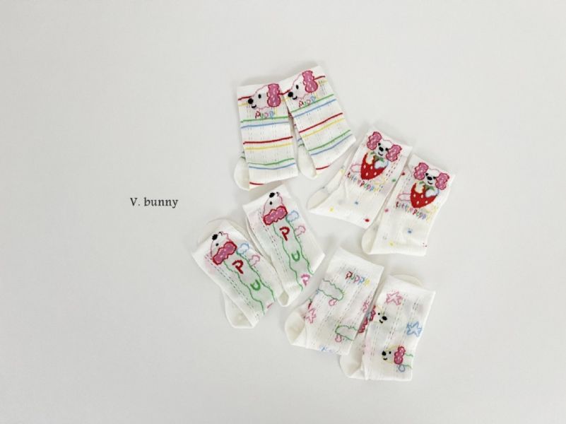 puppy粉紅耳狗狗透氣襪襪組(4入)｜SET 
