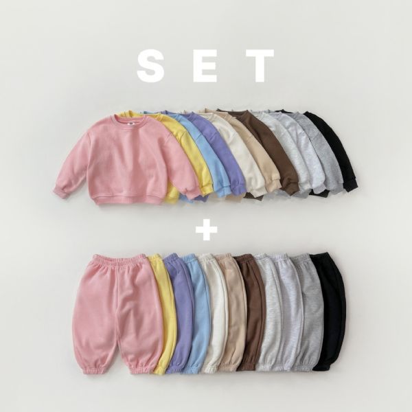 加絨休閒套裝(衛衣+衛褲)｜11COLORS 