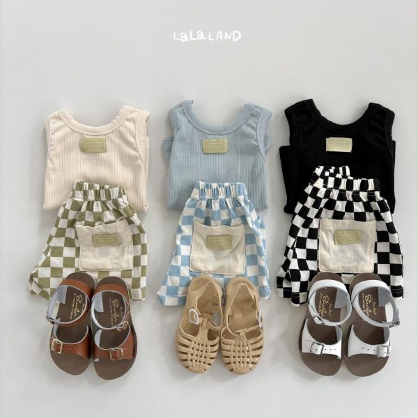 LALALAND｜棋盤格短褲 