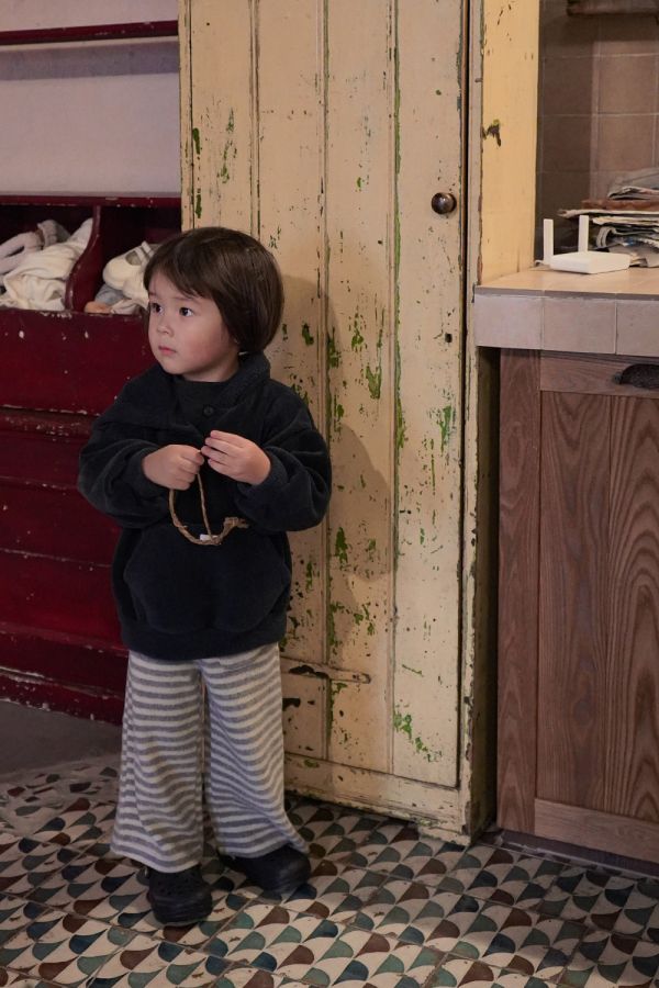 條紋直筒刷毛褲｜2COLORS 