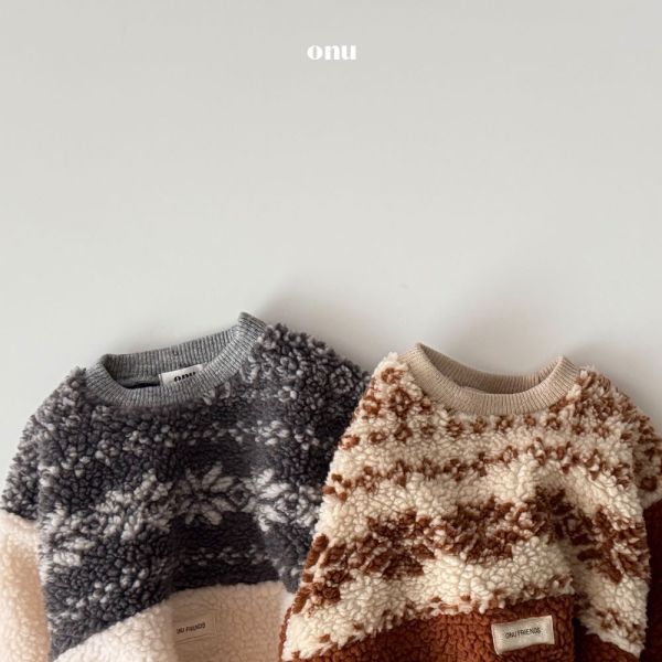 圖騰羊羔毛衛衣｜2COLORS 