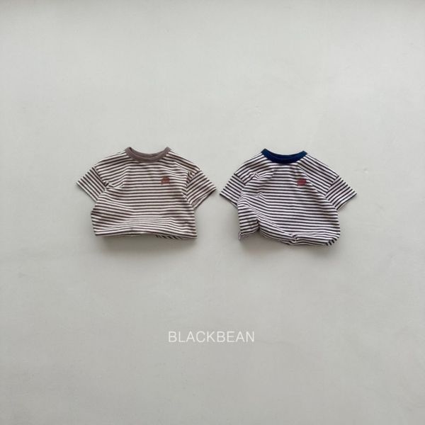 條紋領口包邊短TEE｜2COLORS 