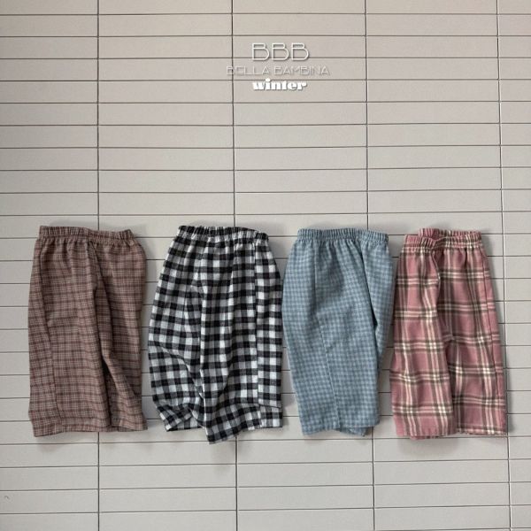 格紋系列鬆緊長褲｜4COLORS 