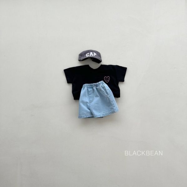 前後愛心臉短TEE｜2COLORS 