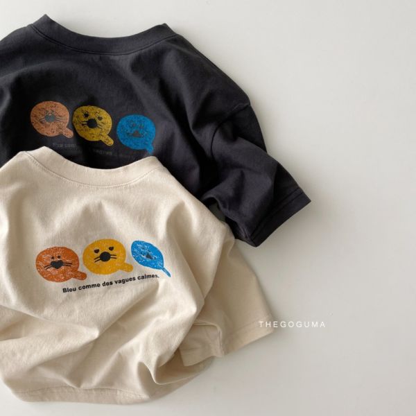 海豹卡通塗鴉短袖TEE｜2COLORS 
