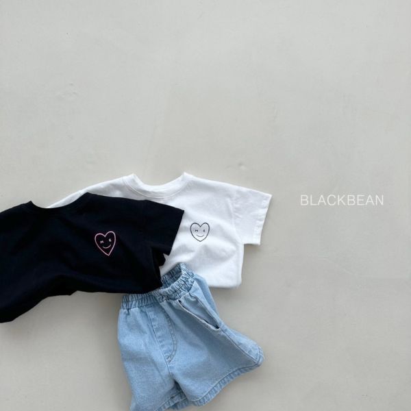 前後愛心臉短TEE｜2COLORS 