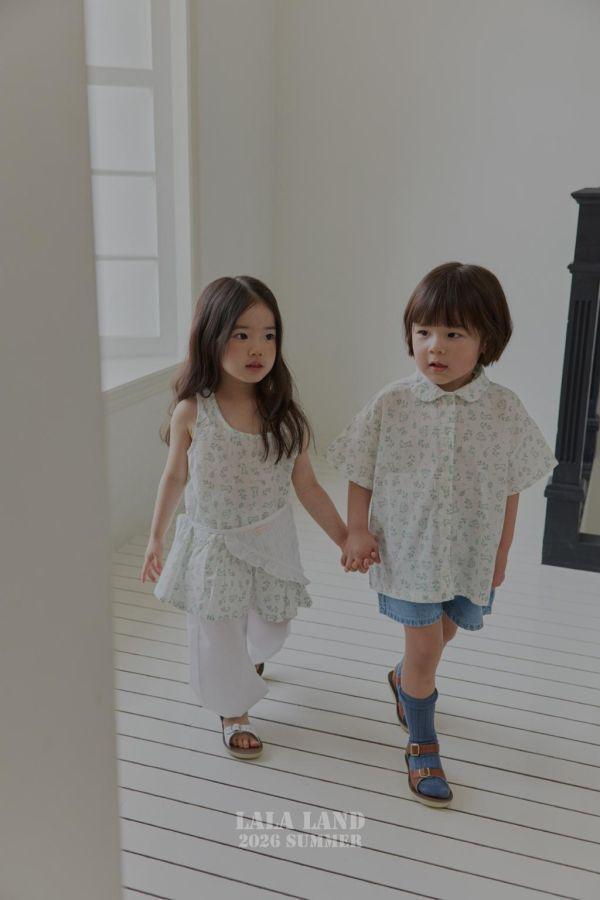 LALALAND｜碎花格子襯衫 