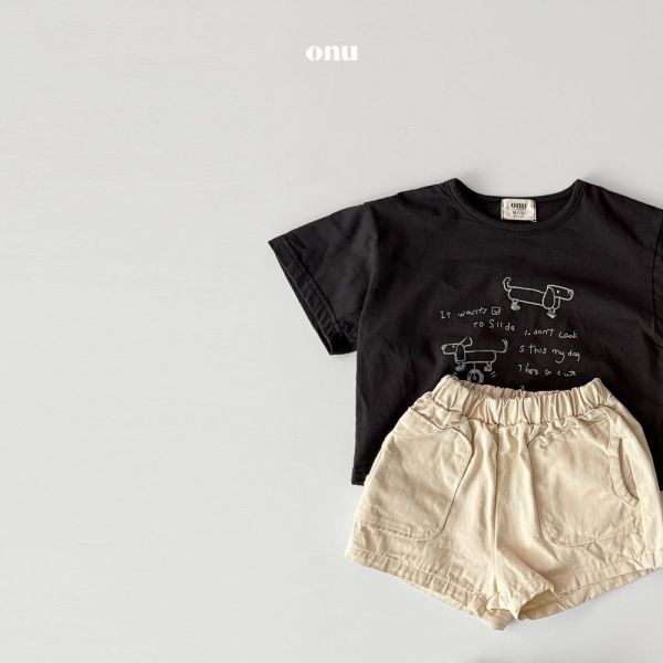 手繪感狗狗短TEE｜2COLORS 