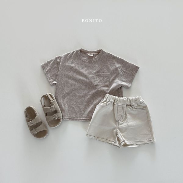 小口袋素面短TEE｜3COLORS 