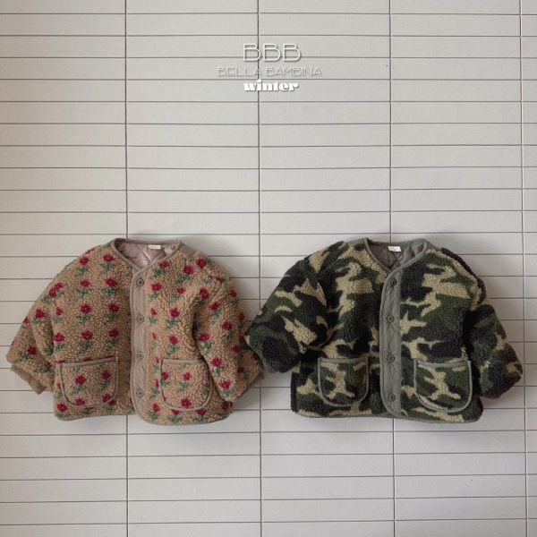 碎花迷彩羊羔毛外套｜2COLORS 