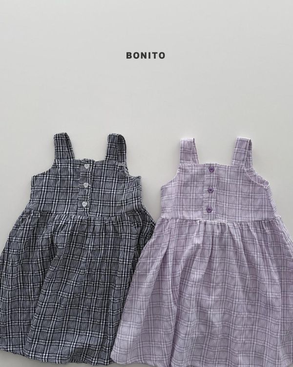 BONITO｜愛心釦格紋洋裝 