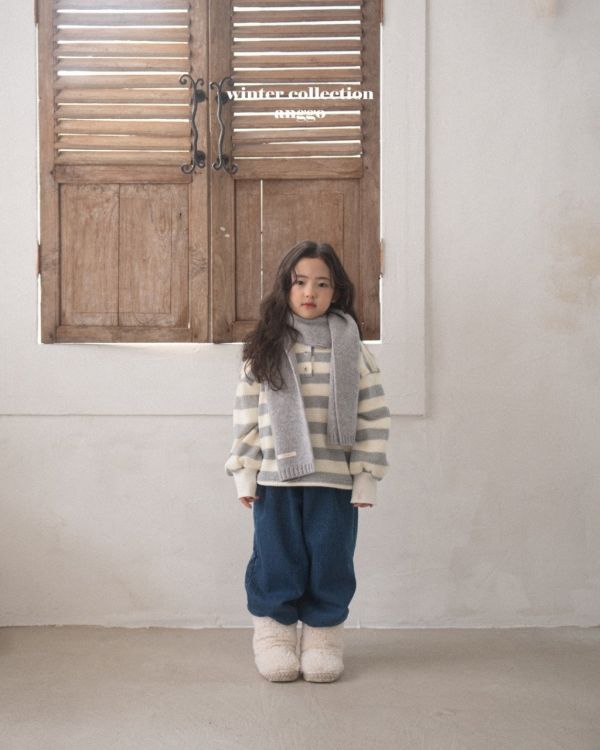 寬條紋編織上衣｜2COLORS 