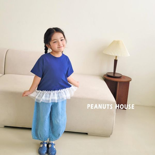 PEANUTS｜下擺蕾絲短TEE 