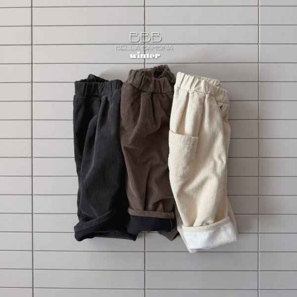 燈芯絨錐形褲(內裡加絨)｜3COLORS 