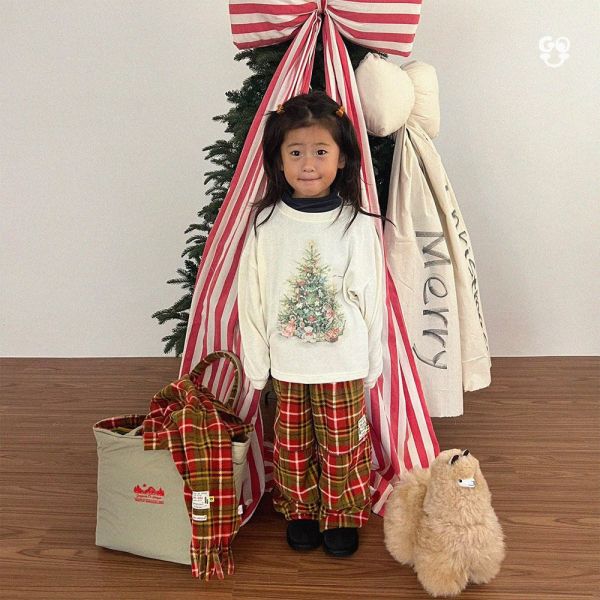 復古格紋抽繩褲｜2COLORS 