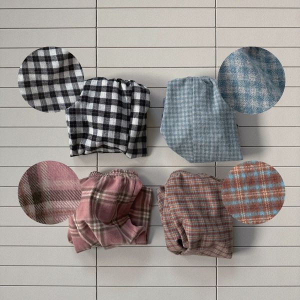 格紋系列鬆緊長褲｜4COLORS 