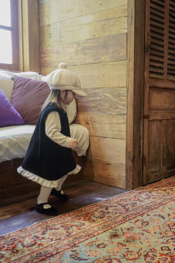 燈芯絨蕾絲背心裙｜2COLORS 