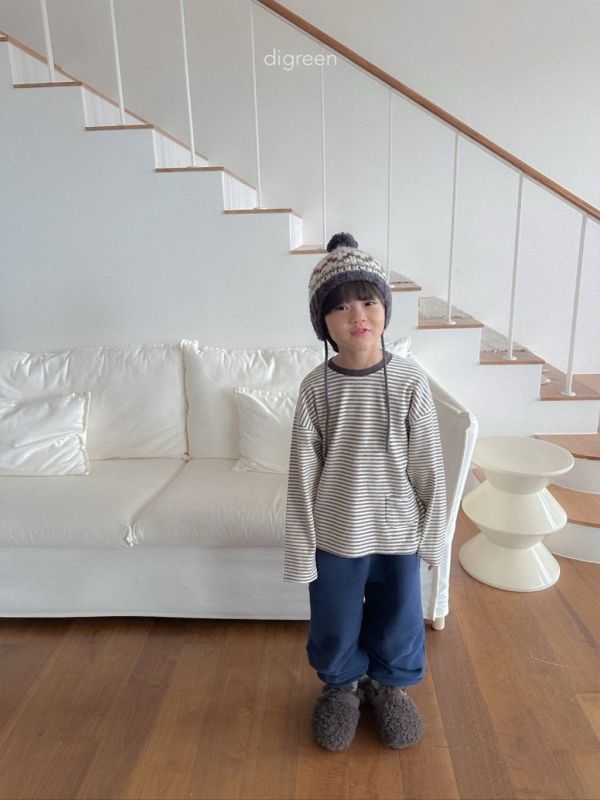 雙線條紋口袋上衣｜3COLORS 