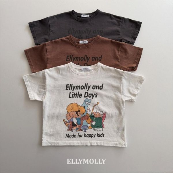 ELLYMOLLY｜水洗塗鴉棉TEE 