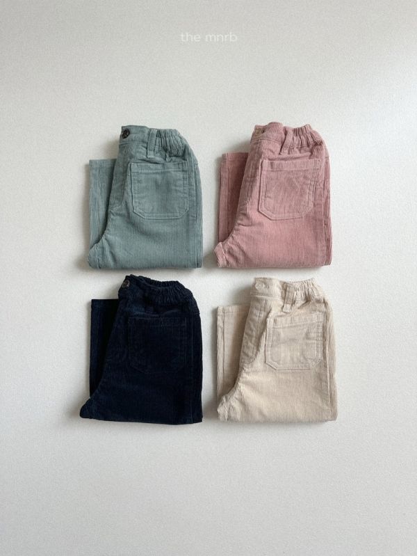 燈芯絨鬆緊長褲｜4COLORS 