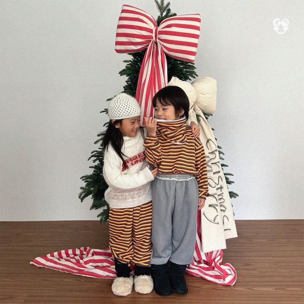 拼色條紋長袖TEE｜4COLORS 