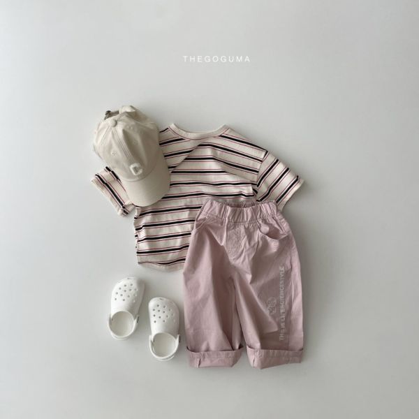 條紋拼色短袖TEE｜2COLORS 