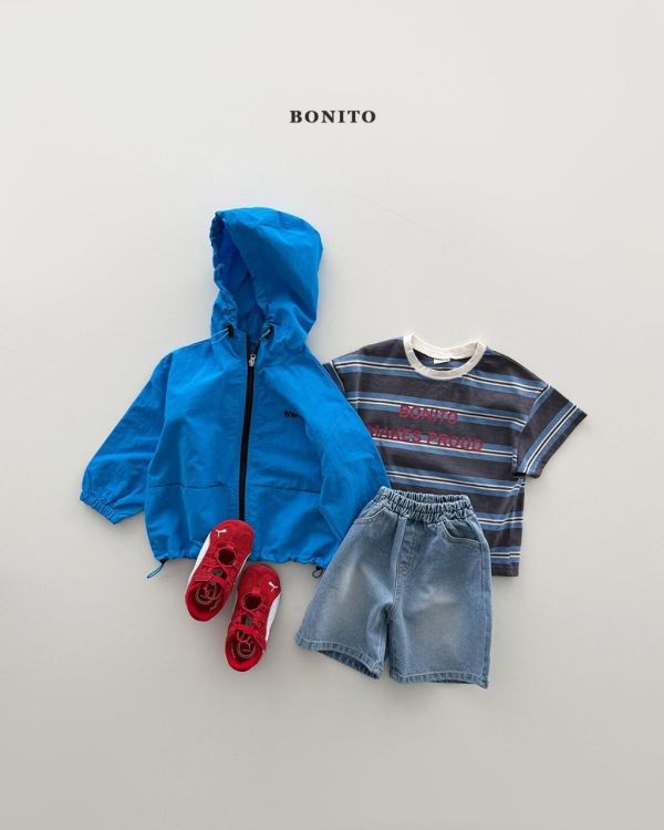 BONITO｜條紋拼色短TEE 