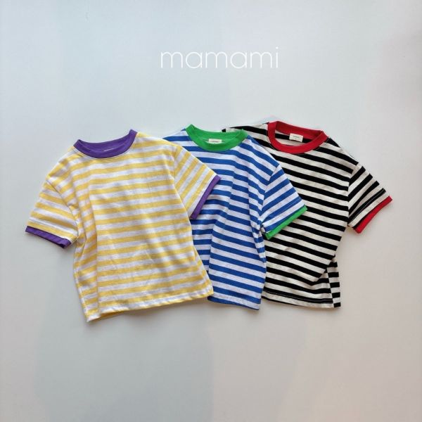 撞色條紋短TEE｜3COLORS 