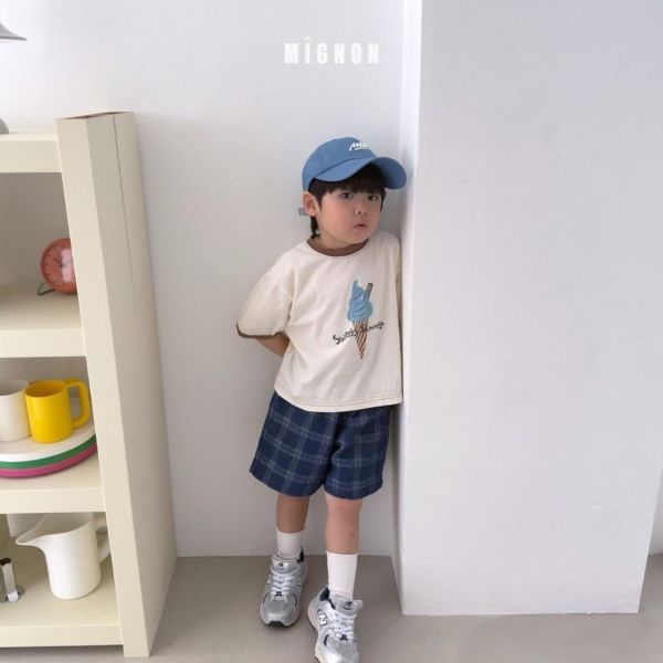 MIGNON｜舒適格紋短褲 