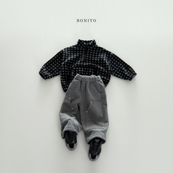 格子加絨立領衛衣｜2COLORS 