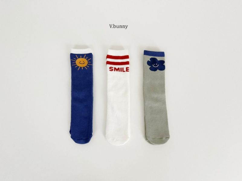 藍色小花SMILE襪襪套組｜SET 