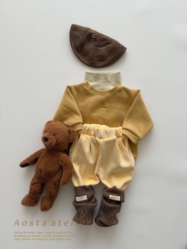 棉花糖坑條加絨鬆緊褲｜5COLORS 