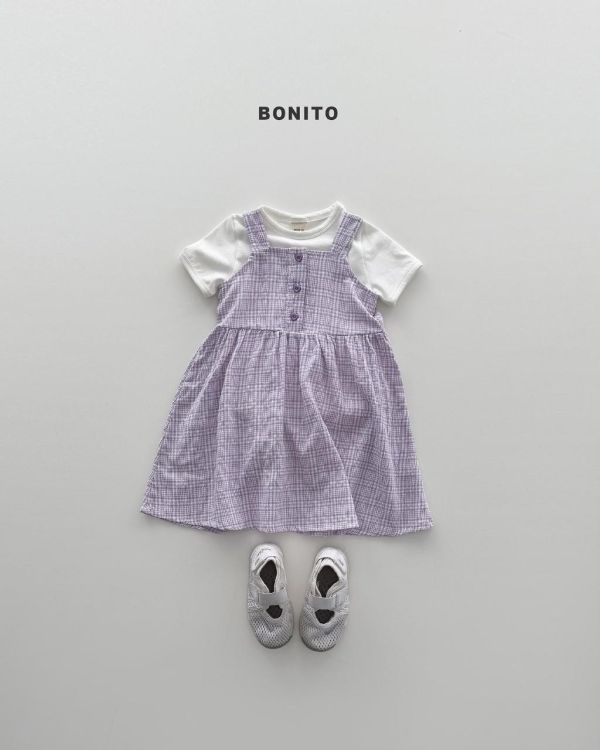 BONITO｜愛心釦格紋洋裝 