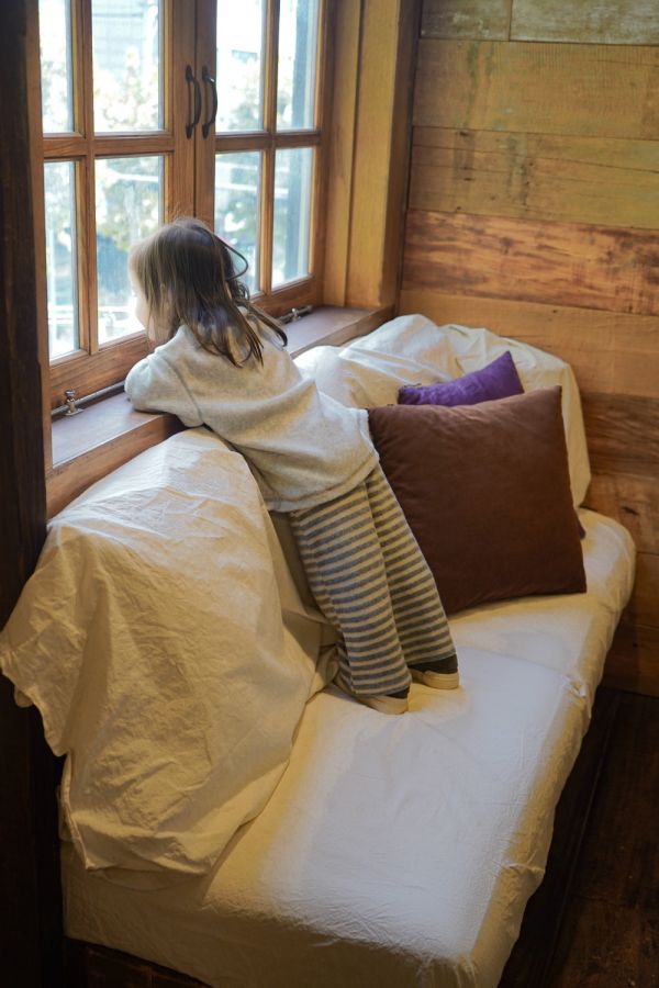 條紋直筒刷毛褲｜2COLORS 