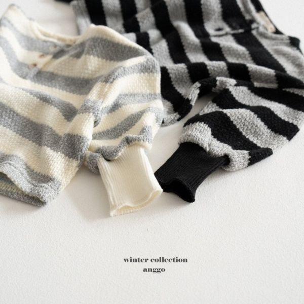 寬條紋編織上衣｜2COLORS 