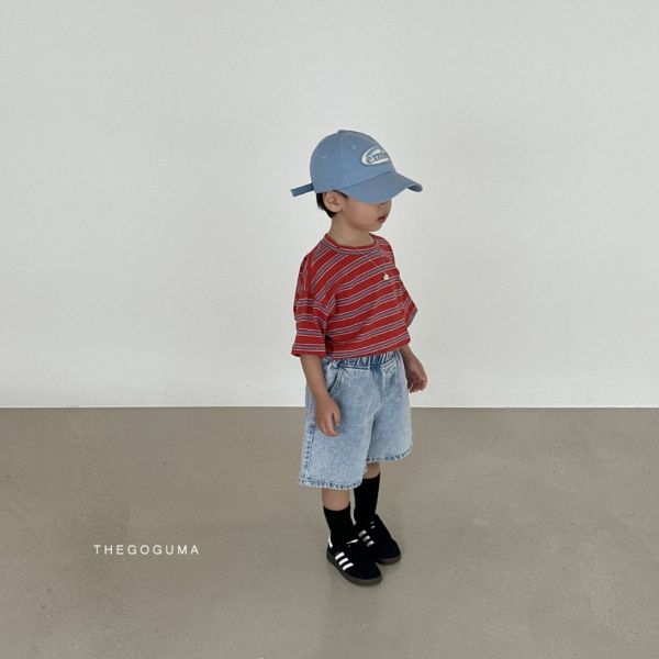條紋拼色短袖TEE｜2COLORS 