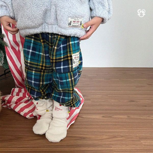 復古格紋抽繩褲｜2COLORS 