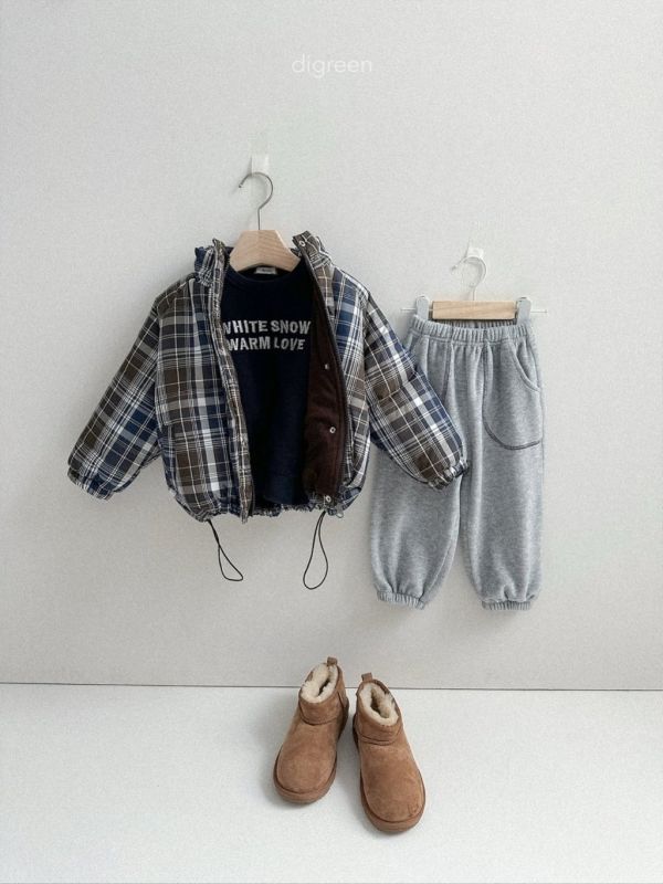 格紋拉鍊外套(內裏刷毛)｜3COLORS 