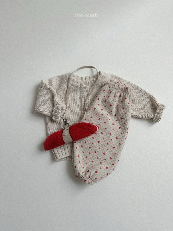 燈芯絨小愛心點點長褲｜4COLORS 