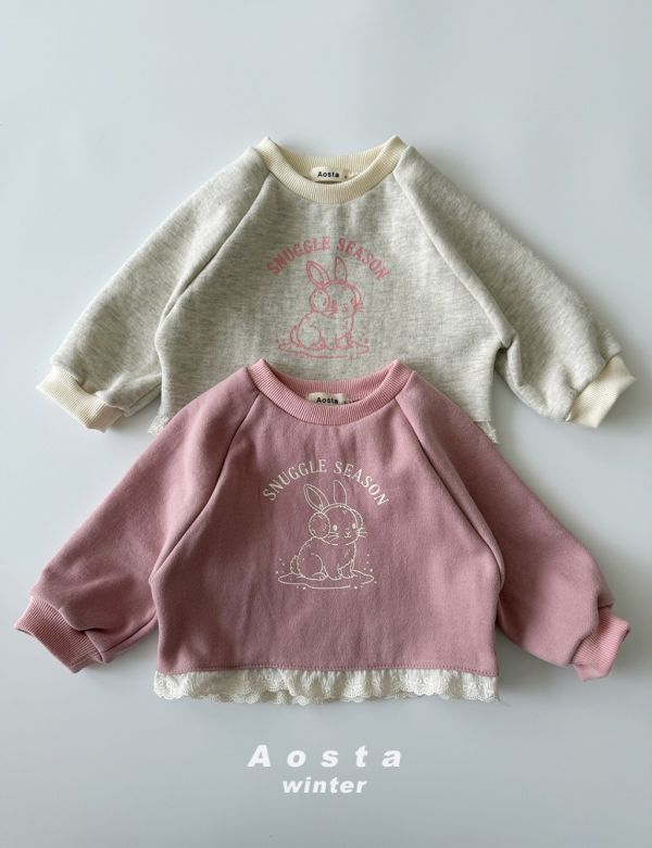 兔子蕾絲衛衣｜2COLORS 